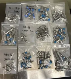 LOT OF MOSTLY SWAGELOK  AND HAM-LET  ALL NEW RANDOM PIECES STAINLESS STEEL
