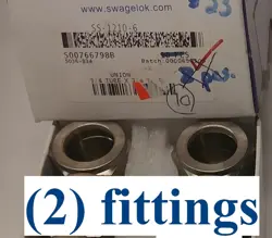 X2 NEW SWAGELOK SS-1210-6 TUBE FITTING, UNION, 3/4 IN. TUBE OD 2 2PCS