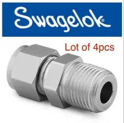 4- SWAGELOK SS-600-1-4 STAINLESS STEEL 3/8”TUBE X 1/4” NPT MALE FITTING