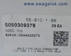 (25) SWAGELOK SS-810-1-8W MALE CONNECTOR 1/2