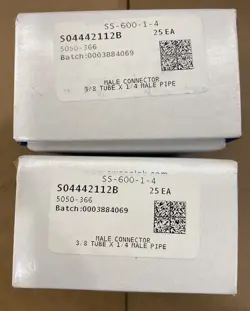 NEW LOT OF 50  SWAGELOK SS-600-1-4 STAINLESS MALE CONNECTOR 3/8