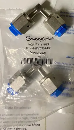 SWAGELOK 6LV-4-WVCR-9-DF 316L WELDED VCR FACE SEAL FITTINGS QTY 2