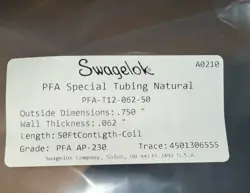 SWAGELOK PFA-T12-062-50 PFA TUBING FNSP