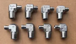 LOT OF 8:  SWAGELOK  STAINLESS STEEL FITTINGS SS-400-2-6  NO NUTS/FERRULES