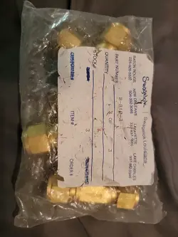 **3**  NEW  SWAGELOK B-810-3 BRASS TUBE FITTING; 1/2