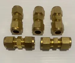 5- SWAGELOK B-600-6, BRASS UNION 3/8