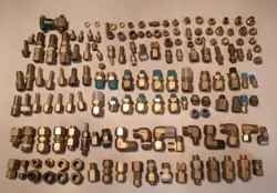 LOT OF 150   BRASS FITTINGS .  SWAGELOK & OTHER