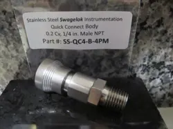 PART #:SS-QC4-B-4PM,SWAGELOK INSTRUMENTATION QUICK CONNECT, 0.2 CV,1/4