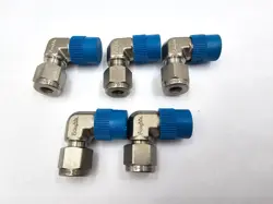 LOT OF 5 SS-400-2-4 SWAGELOK TUBE FITTING, MALE ELBOW, 1/4 IN. TUBE OD