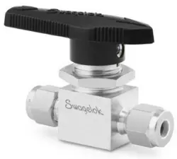 SWAGELOK SS-43GS6 STAINLESS STEEL 1-PIECE 40G SERIES BALL VALVE, 1.5 CV, 3/8 IN.