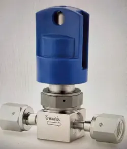 SWAGELOK 6LVV-DPLFR4-P, 316L VIM-VAR UHP DIAPHRAGM SEALED VALVE, 1/4 IN. FEMALE 