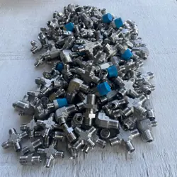 175 SWAGELOK FITTINGS 3/8” MOST ARE NEW.  NO NUTS NO FERRULES FREE SHIPPING