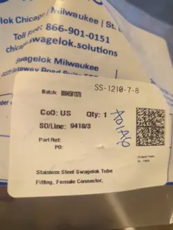 SWAGELOK SS-1210-7-8 FITTING