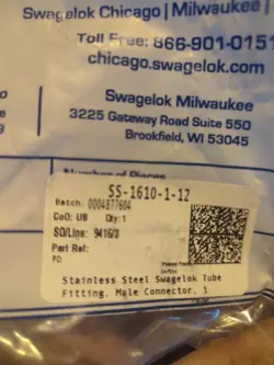 SWAGELOK SS,-1610-1-12