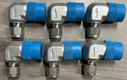 6 SWAGELOK STAINLESS STEEL ELBOW FITTINGS, 3/8