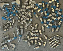 LOT OF ALL NEW UNUSED SWAGELOK FITTINGS 123 PIECES IN TOTAL 