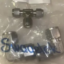 3PC SWAGELOK TUBE FITTING UNION ELBOW 1/2 IN. TUBE OD 1/4” TEE TUBEXTUBE
