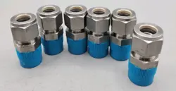LOT OF 6 SWAGELOK STAINLESS STEEL TUBE FITTINGS 1/2