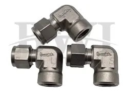NEW SWAGELOK SS-600-8-4 SS FEMALE ELBOW 3/8 IN TUBE OD X 1/4 IN FNPT (LOT OF 3)