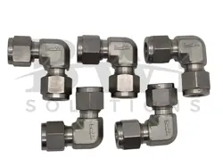 NEW SWAGELOK SS-600-9 STAINLESS STEEL UNION ELBOW, 3/8 IN TUBE OD (LOT OF 5)