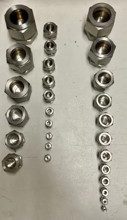 MIXED SIZE LOT OF 28 FRACTIONAL & METRIC SWAGELOK 316 STAINLESS CAPS
