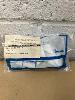 SWAGELOK SS-12-VCR-1 316 SS VCR FACE SEAL FITTING, 3/4