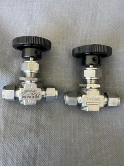 3/8” NEEDLE  VALVE SWAGELOK PART NUMBER SS-1RS6 LISTING IS FOR TWO VALVES