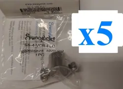 X5 NEW SWAGELOK SS-4-VCR-FLC STAINLESS STEEL FITTING LOCK, 1/4 INCH 5PCS