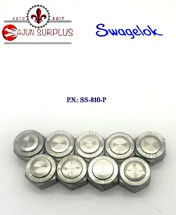 QTY: 9 ~NEW~ SWAGELOK P.N.: SS-1210-P, STAINLESS STEEL-316, 3/4 TUBING PLUGS!