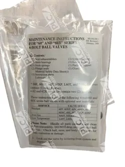 SWAGELOK REINFORCED PTFE SEAL KIT FOR 62 SERIES BALL VALVES SS-91K-62T