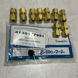SWAGELOK  B-400-7-2 BRASS  TUBE FITTING CONNECTOR  FPN LOT OF  9 U3S