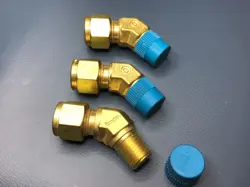 3X SWAGELOK BRASS 45 ELBOW FITTING, 3/8