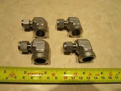 LOT OF 4 SWAGELOK SS-400-8-6, 316SS ELBOW 1/4