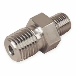 PARKER 8-4 MHN-SS HEX LONG NIPPLE, 316 SS, 1/2 X 1/4 IN 1DGA2