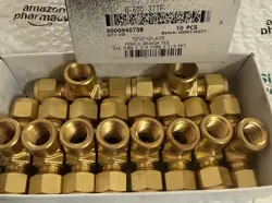 10- SWAGELOK BRASS BRANCH TEE FITTING, 3/8