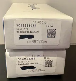 2 BOX OF 10 EA STAINLESS STEEL SWAGELOK SS-600-3
