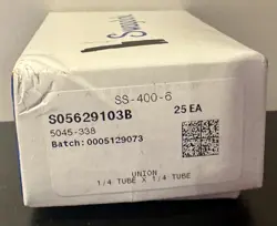 BOX OF 25 STAINLESS STEEL SWAGELOK SS-400-6