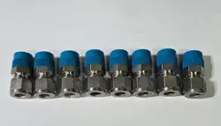 LOT OF 8 STAINLESS STEEL SWAGELOK SS-10M0-1-6, 10 MM TUBE OD X 3/8 IN. MALE NPT