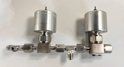 TWO (2) NUPRO / SWAGELOK SS-HBV51 C VALVES W/ PNEUMATIC ACTUATOR ASSEMBLY