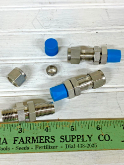 QTY 3 SWAGELOK SS-600-11-4 PIPE TO TUBE STRAIGHT ADAPTER 6MBC4N-316