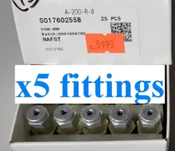 X5 NEW SWAGELOK A-200-R-8 ALUMINUM REDUCER FITTING 1/8 IN. X 1/2 IN. TUBE OD