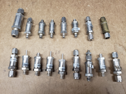 LOT OF 17 STAINLESS STEEL PARTICULATE FILTERS  MIXED COLLECTION, USED