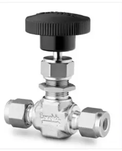 SWAGELOK SS-1VS6 NEEDLE VALVE 3/8 TUBING VEE STEM STAINLESS STEEL.
