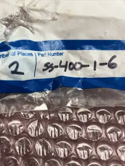 NEW BAG OF 2 SWAGELOK -  SS-400-1-6 -  SS CONNECTOR, 1/4