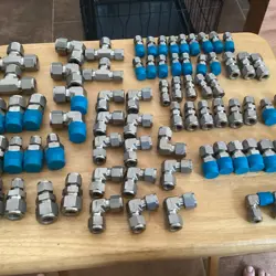 75 EACH SWAGELOK STAINLESS FITTING LOT VARIOUS SIZES UNUSED