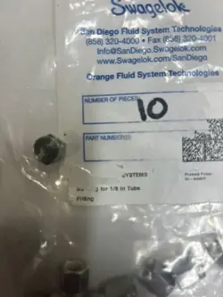 (10) SWAGELOK 316SS FITTINGS - 1/8