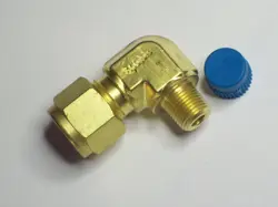 1 - SWAGELOK BRASS ELBOW FITTING,  3/8