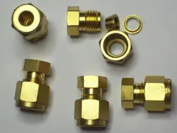 5 - SWAGELOK BRASS CAP FITTING, 1/4