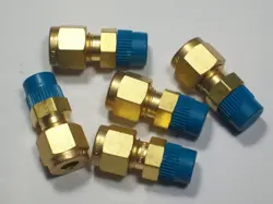 5 - SWAGELOK BRASS CONNECTORS, 1/4