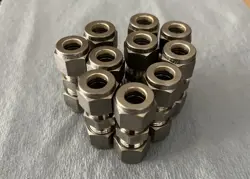 (10) NEW SWAGELOK SS-600-6 STAINLESS TUBING UNIONS 3/8” 